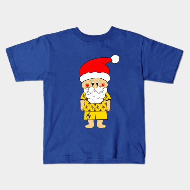 TROPICAL Santa Kids T-Shirt by SartorisArt1